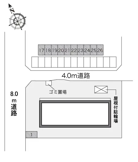 ★手数料０円★下関市川中本町１丁目　月極駐車場（LP）